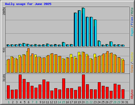Daily usage for June 2025