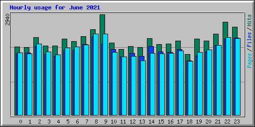 Hourly usage for June 2021